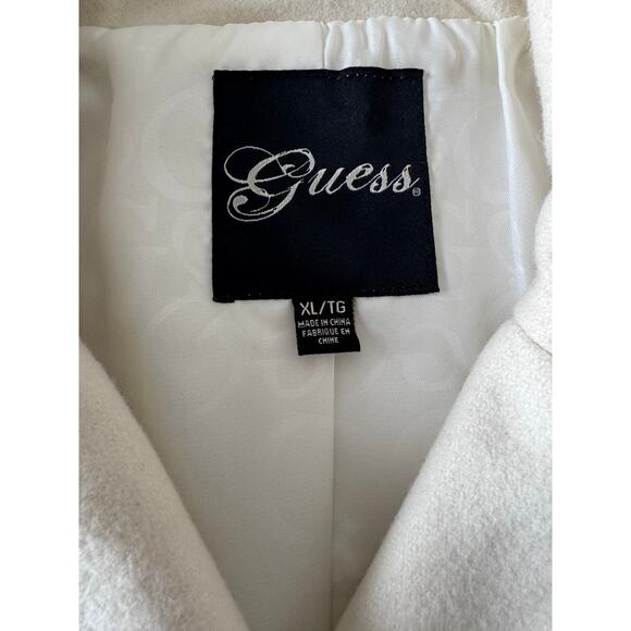 BY GUESS Cream Double Breasted Tailored Peacoat - XL - Picture 5 of 9